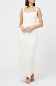 French Connection Cotton Blend Pointelle Sweater Maxi Dress