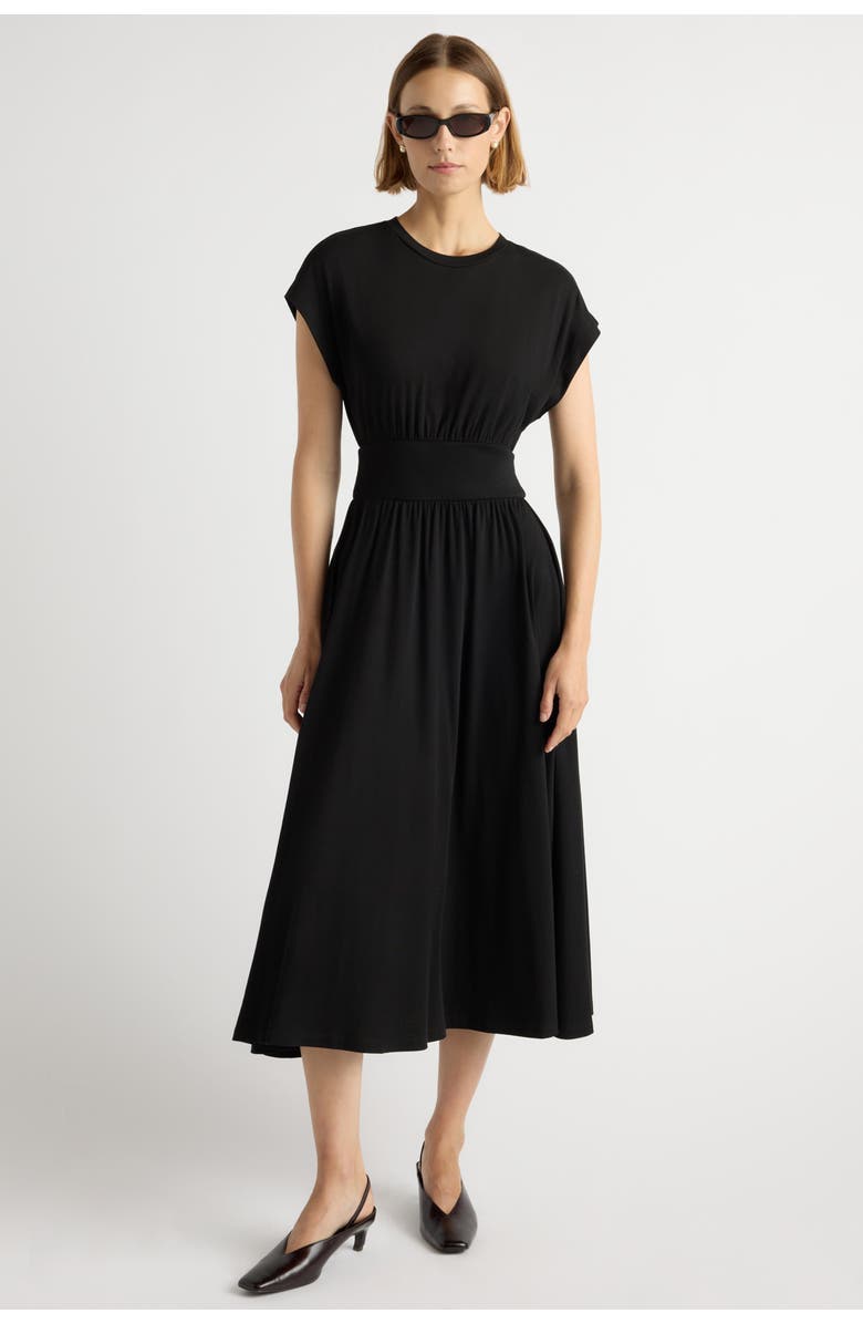 Modern Citizen Prima Jersey Midi Dress, Main, color, Black