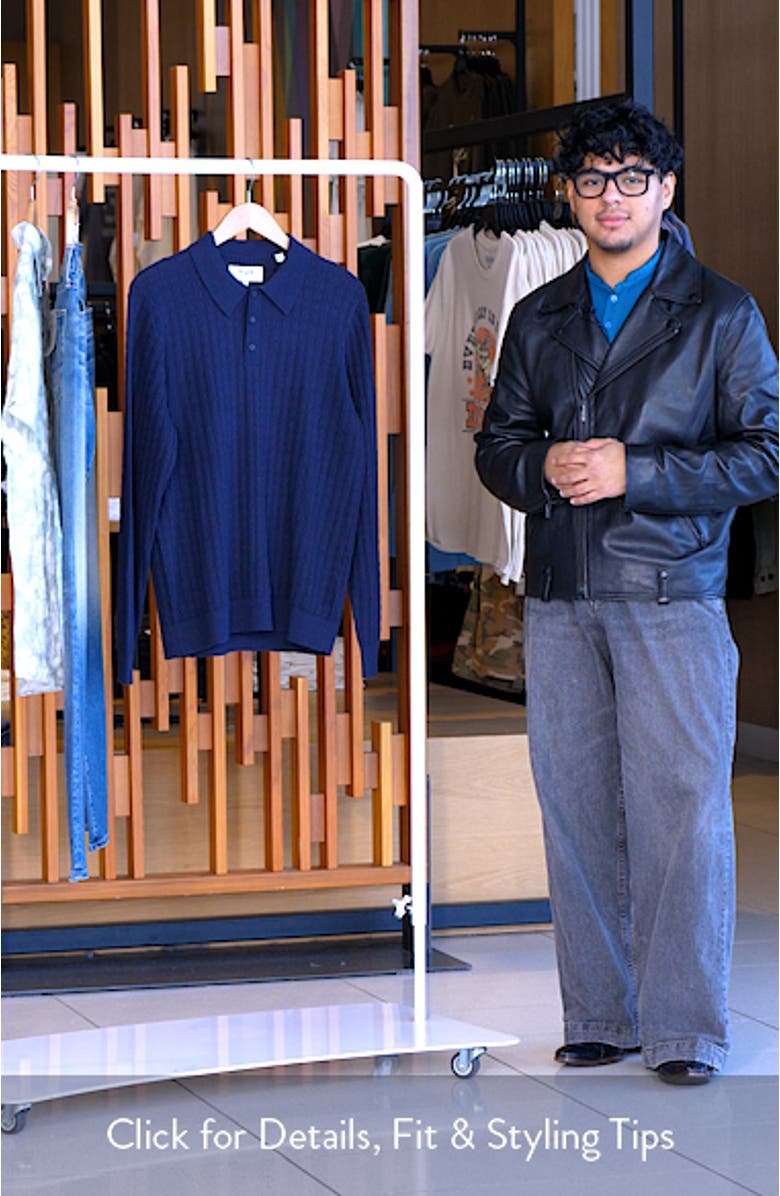 Oban Diamond Stripe Cotton & Cashmere Polo Sweater, sales video thumbnail