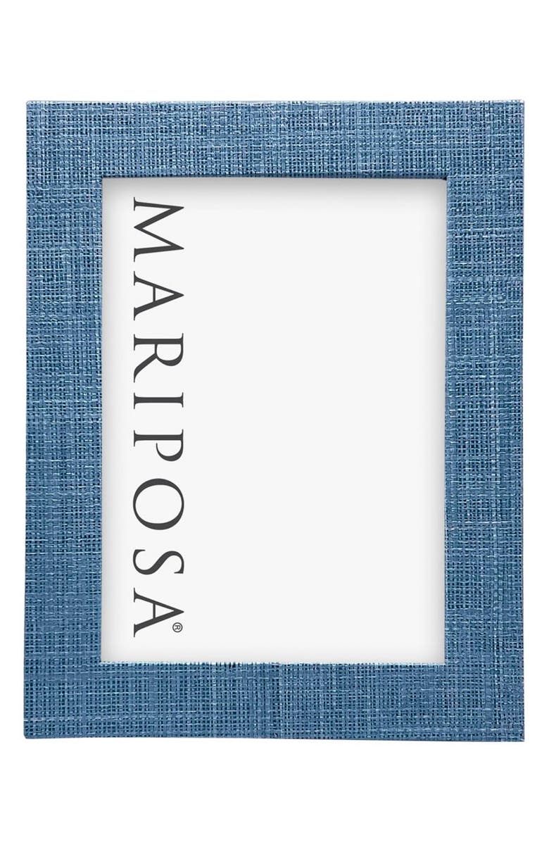 Mariposa Grasscloth Textured 5" x 7" Picture Frame, Main, color, Blue
