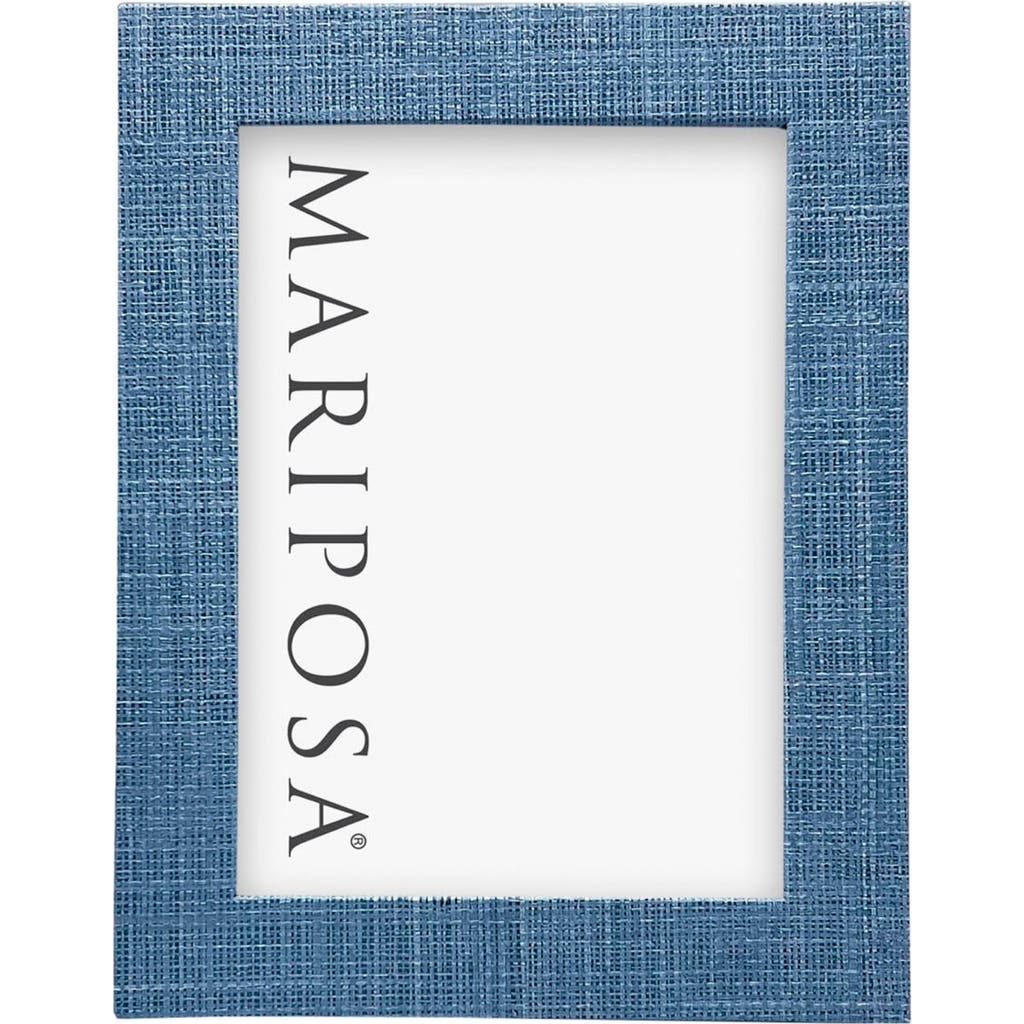 Mariposa Grasscloth Textured 5" X 7" Picture Frame In Blue