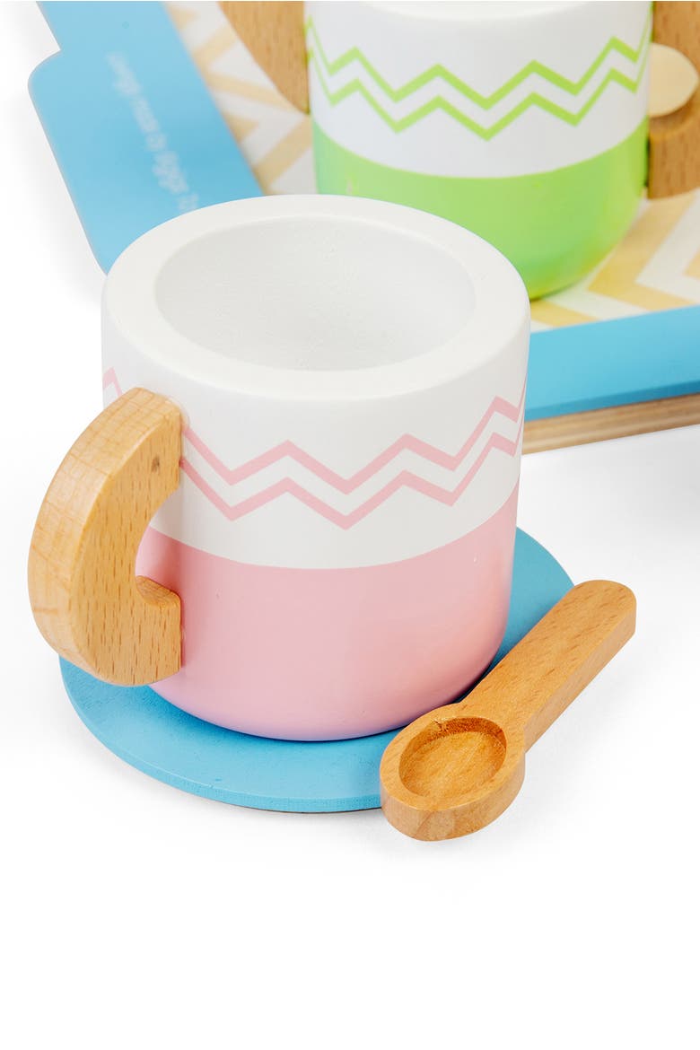 Tea Tray Set, Alternate, color, Multicoloured