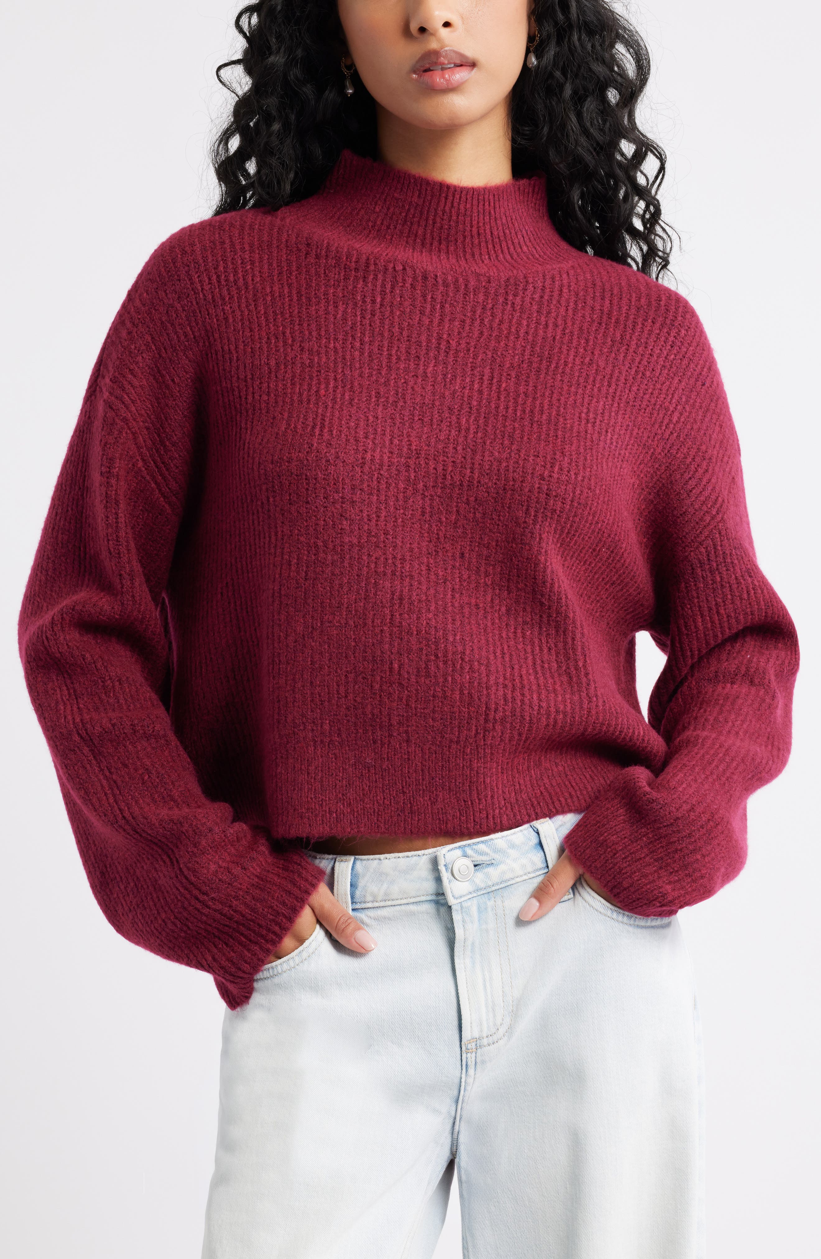 BP. Oversize Cozy Mock Neck Sweater