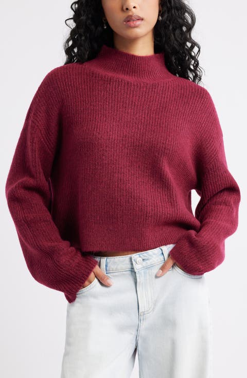 Oversize Cozy Mock Neck Sweater