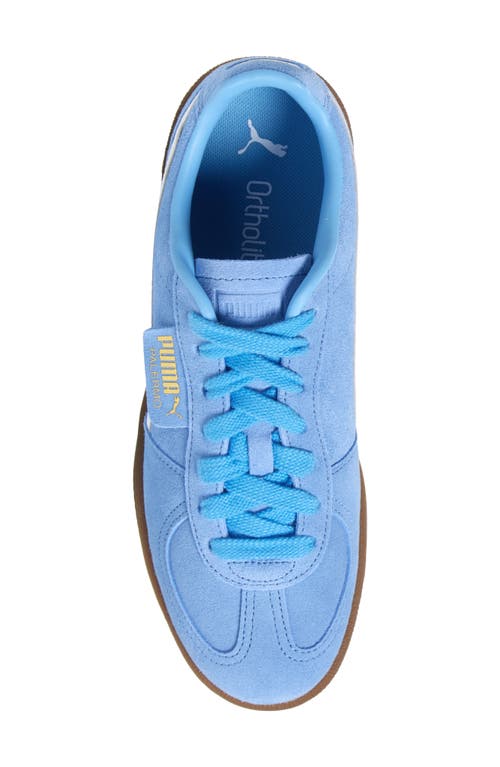 Puma Women's Palermo Leather Casual Sneakers From Finish Line In Team Light Blue- White