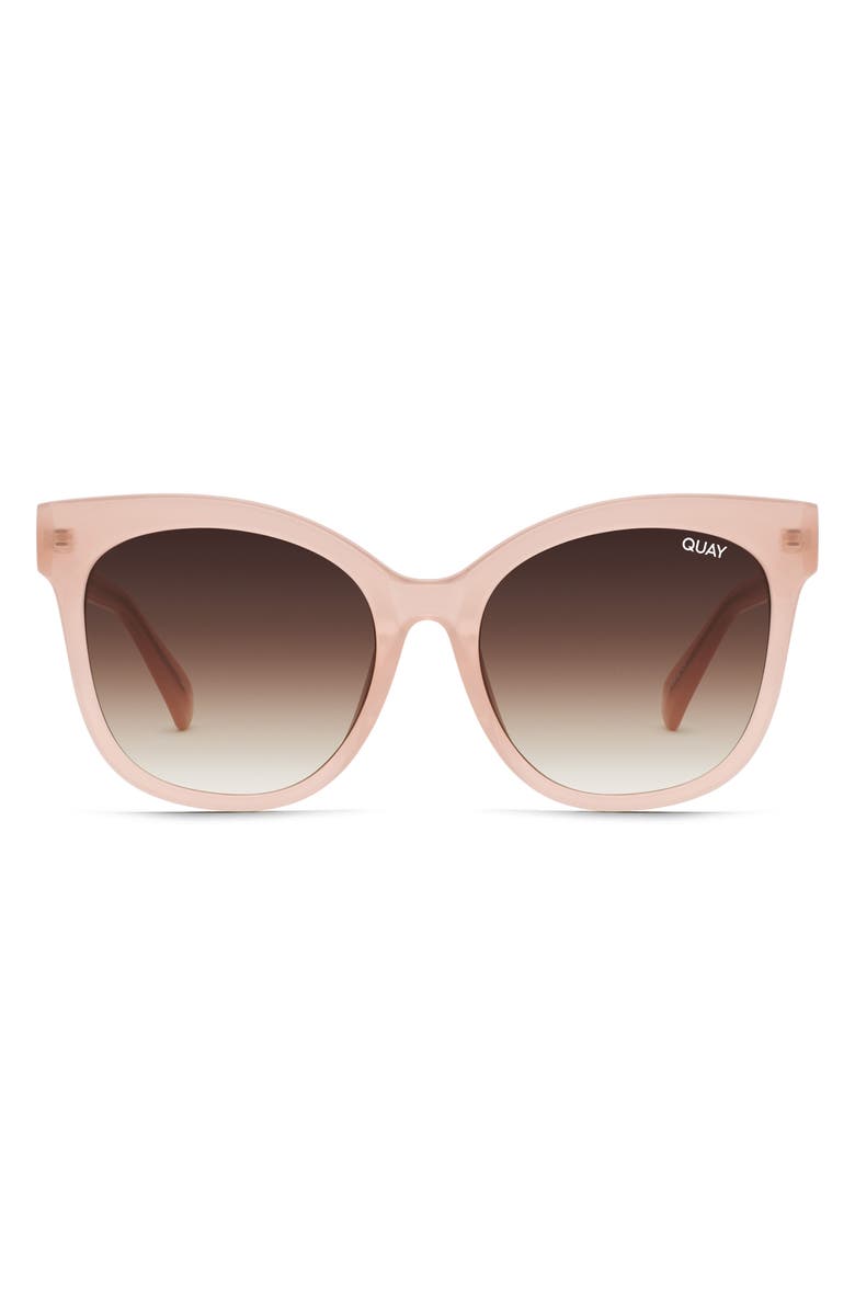 QUAY It's My Way 59mm Cat Eye Sunglasses, Main, color, Milky Blush / Brown Lens