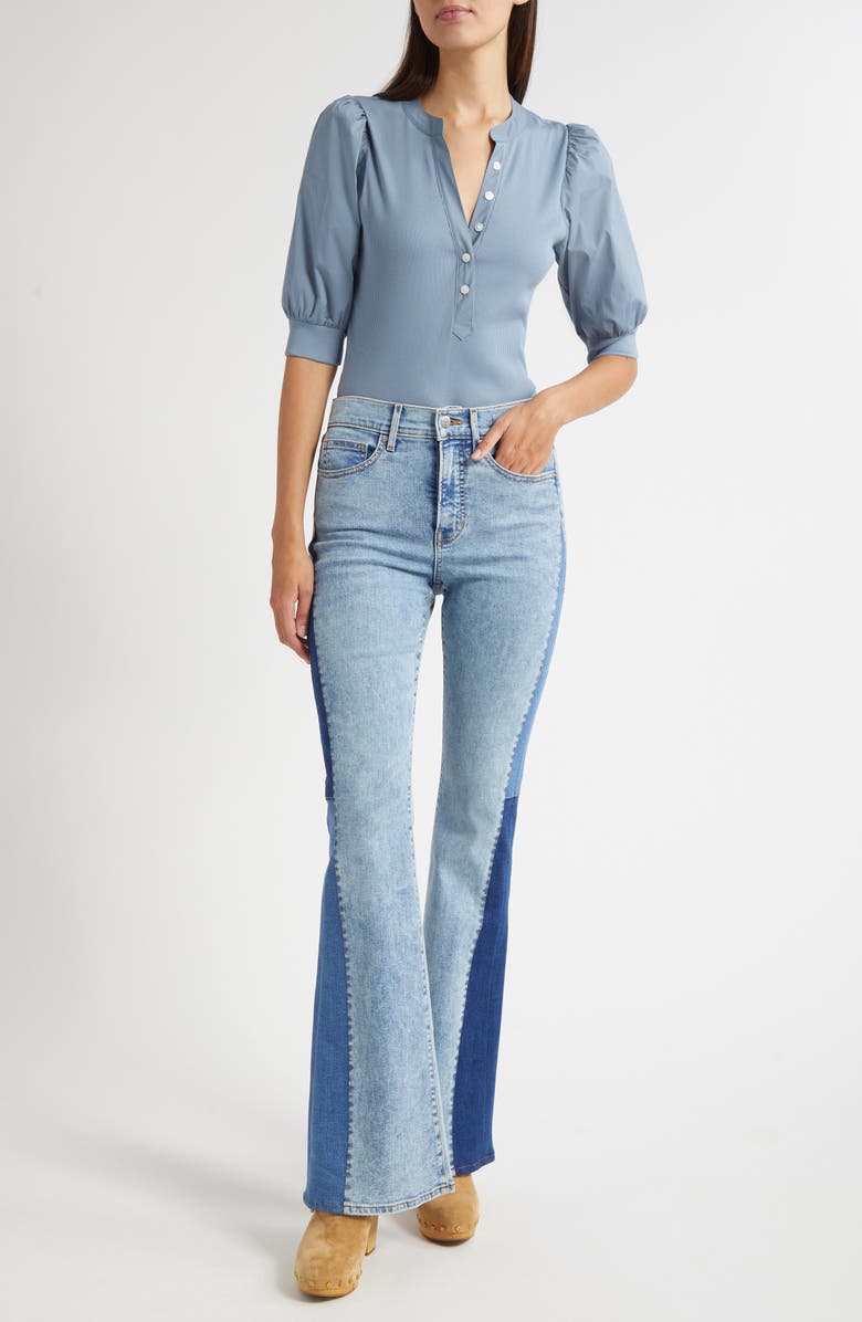 Veronica Beard Beverly High Waist Skinny Flare Jeans, Alternate, color, Ripple Dust