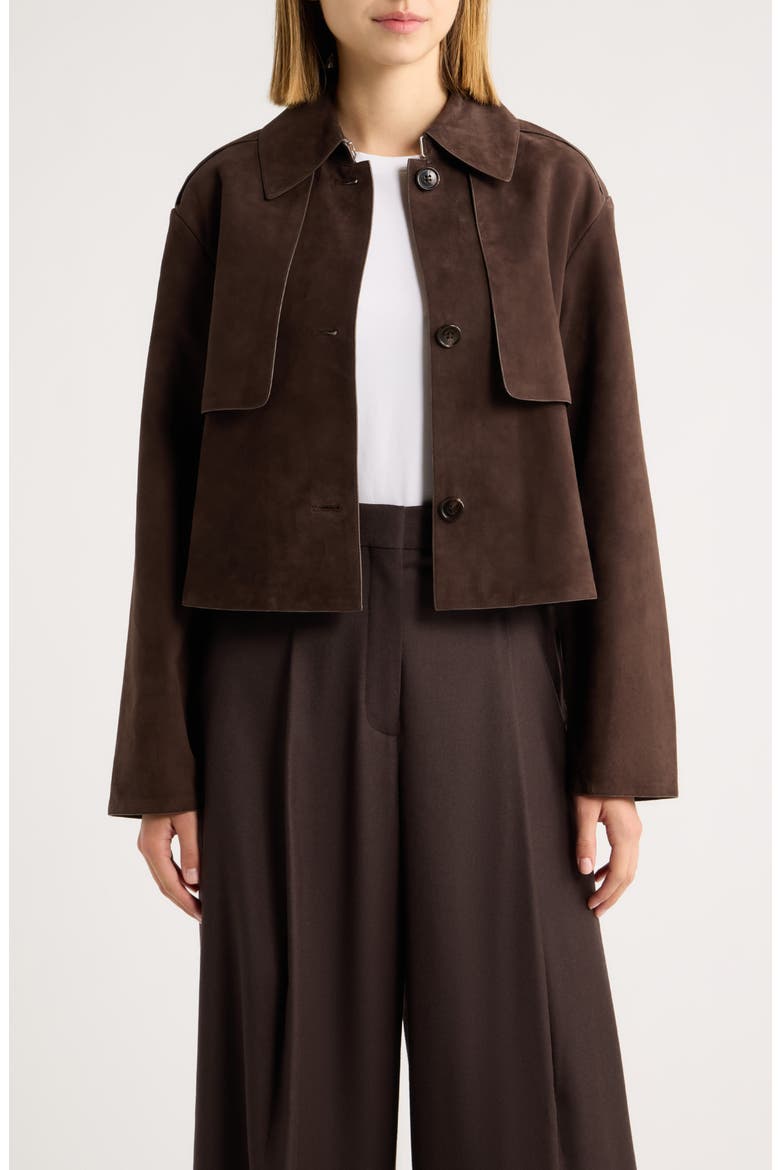 Cropped Suede Trench Jacket, Main, color, CACAO - DAJ