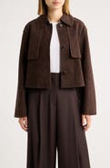 Theory Reece Cropped Leather Trench Jacket