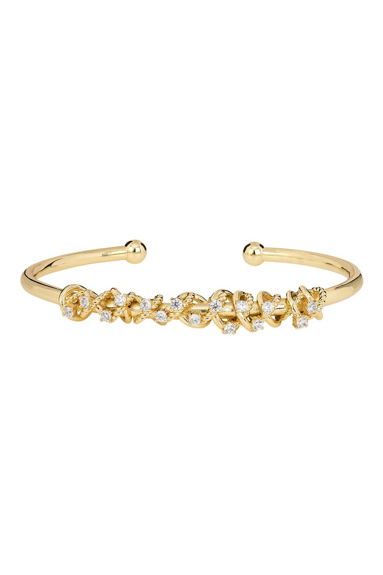 Cubic Zirconia Wrap Cuff, Main, color, GOLD