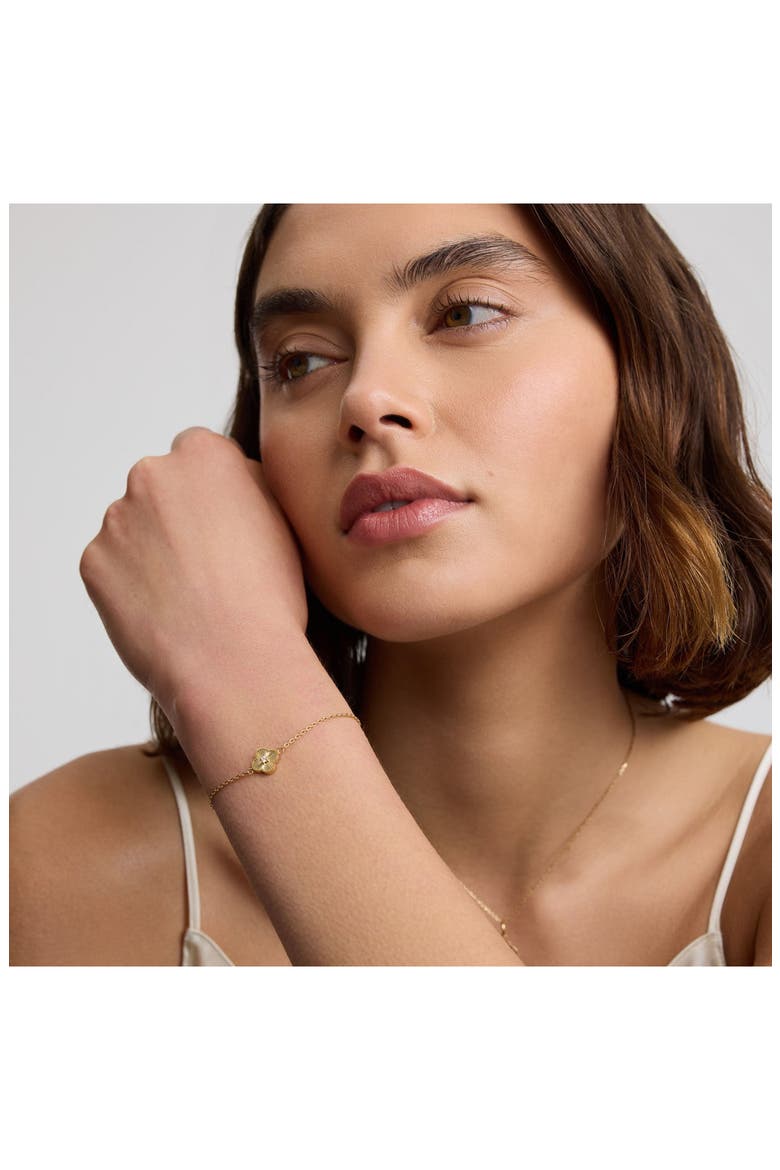 Pleated Clover Bracelet, Alternate, color, GOLD