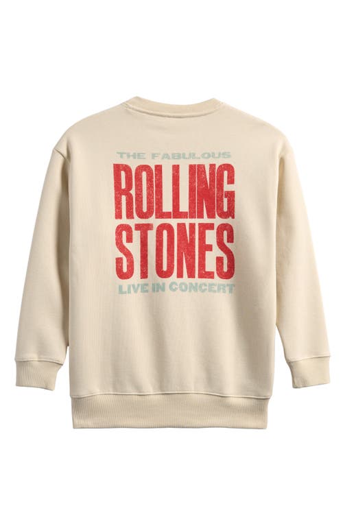 Treasure & Bond Kids' Oversize Graphic Sweatshirt In Ivory Dove Rolling Stones