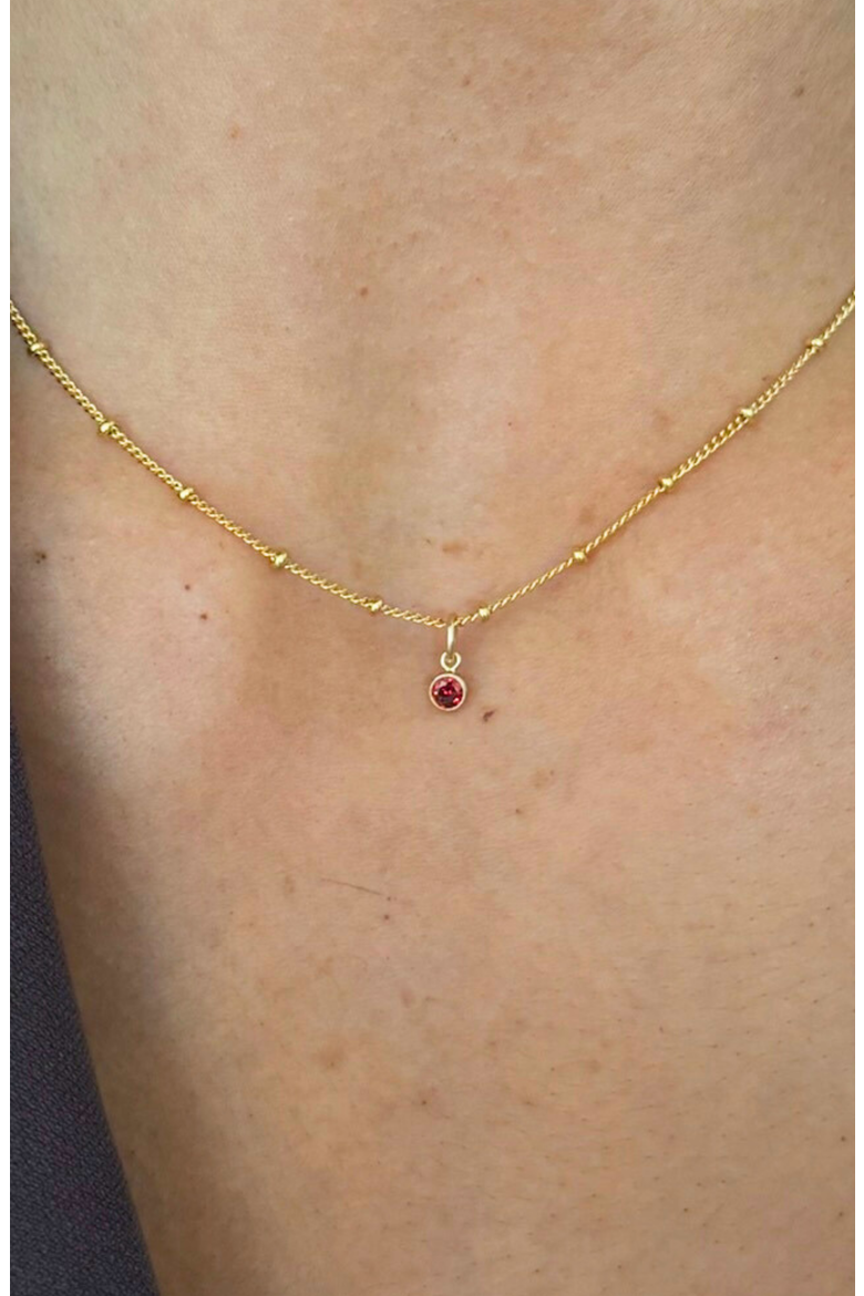 Birthstone 14k Gold Filled Necklace, Alternate, color, Gold April
