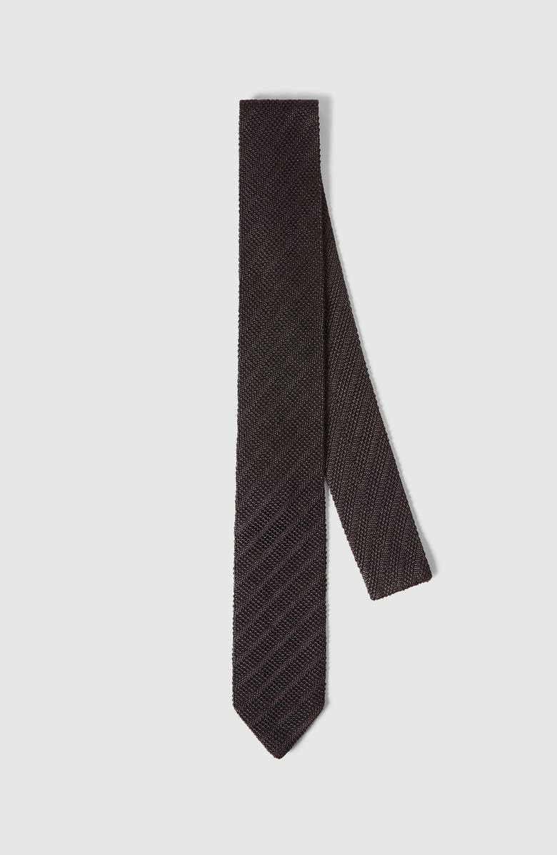Brunello Cucinelli Textured silk tie, Main, color, Anthracite