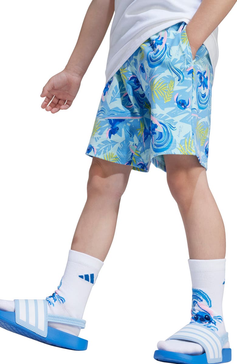 adidas Originals x Disney Kids' Lilo & Stitch Graphic T-Shirt & Shorts Set, Alternate, color, White/ Semi Flash Aqua