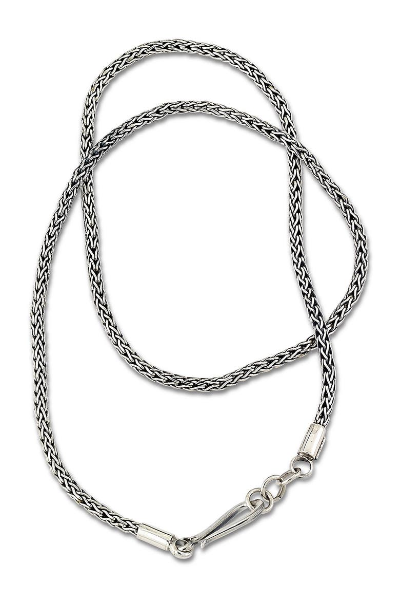 18" Sterling Silver S Hook Clasp 2.5mm Wheat Chain, Main, color, SILVER