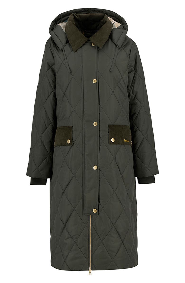 Barbour Meredith Quilted Coat, Alternate, color, Olive/ Ancient Tartan