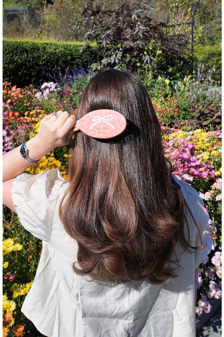 Hand Painted Vintage Ballet Bow Hair Brush, Alternate, color, PINK