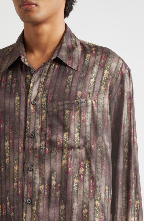 Y/project Floral Stripe Button-up Shirt In Faded Floral Stripe
