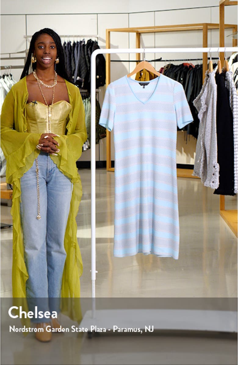 Stripe Jacquard Midi T-Shirt Dress, sales video thumbnail