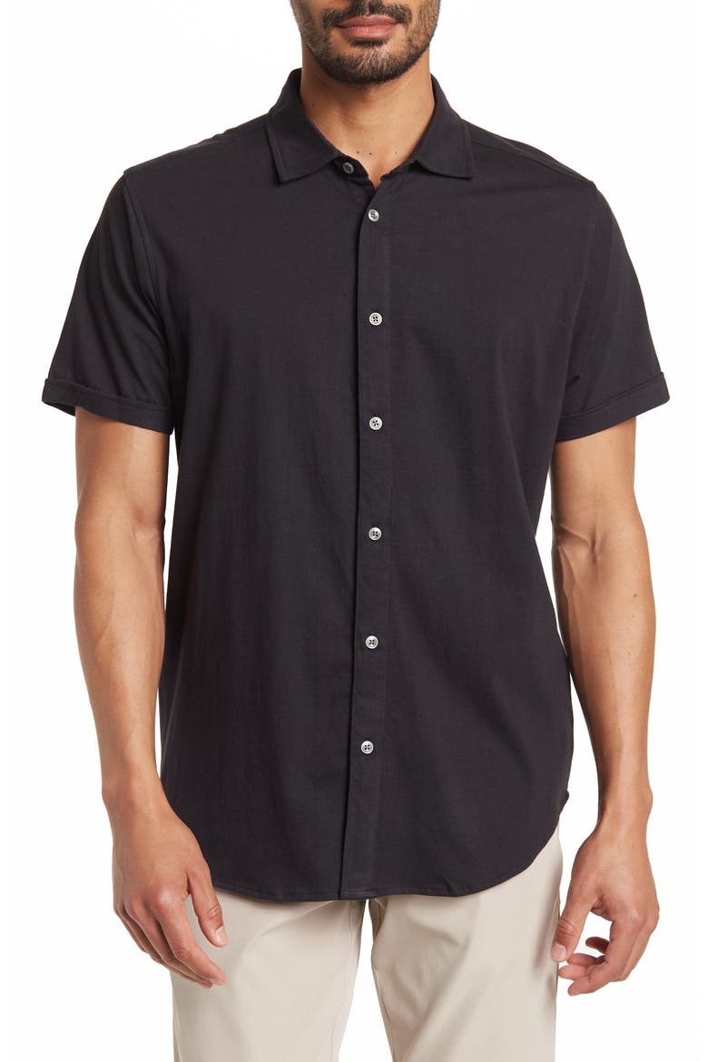 Luxx Solid Short Sleeve Jersey Shirt, Main, color, JET BLACK