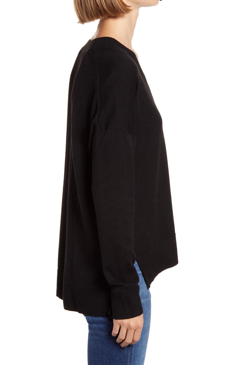 Chelsea28 Oversize V-Neck High/Low Sweater, Alternate, color,