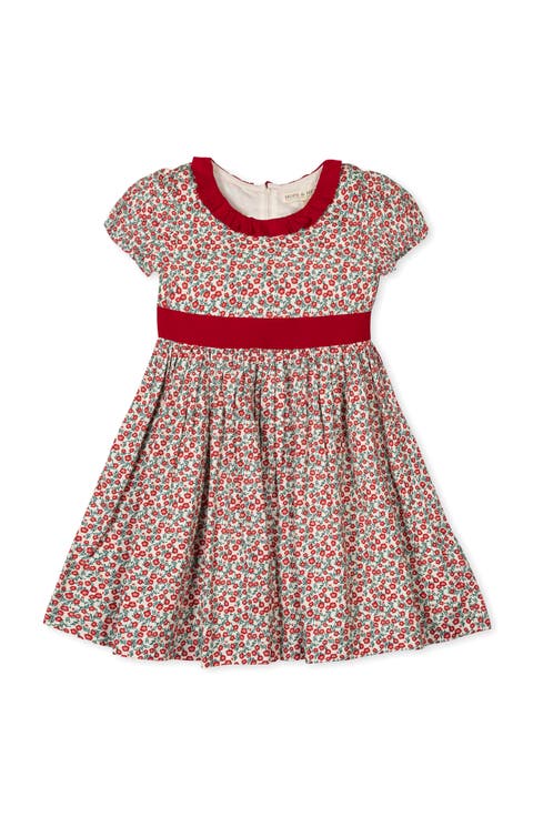 Kids' Organic Puff Sleeve Ruffle Collar Sateen Dress (Toddler, Little Kid and Big Kid)