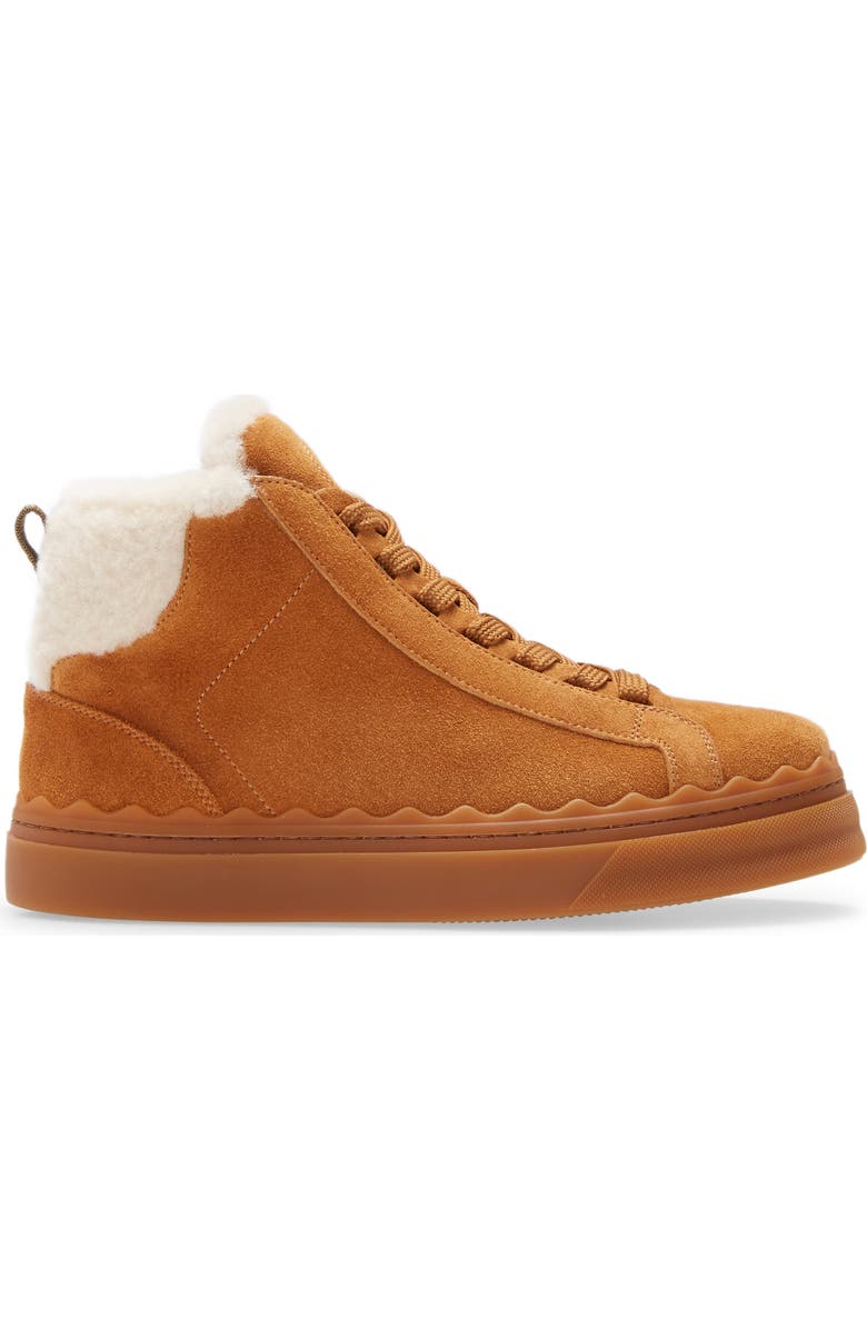 Chloé Lauren Genuine Shearling Lined High Top Sneaker, Alternate, color,