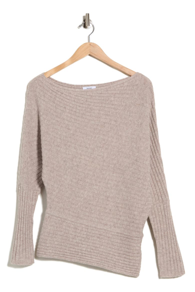 Nelly Long Sleeve Drape Wool & Cashmere Blend Knit Top, Alternate, color, NEUTRAL