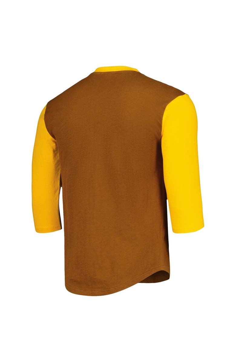 Mitchell & Ness Men's Mitchell & Ness Brown San Diego Padres Cooperstown Collection Legendary Slub Henley 3/4-Sleeve T-Shirt, Alternate, color, 