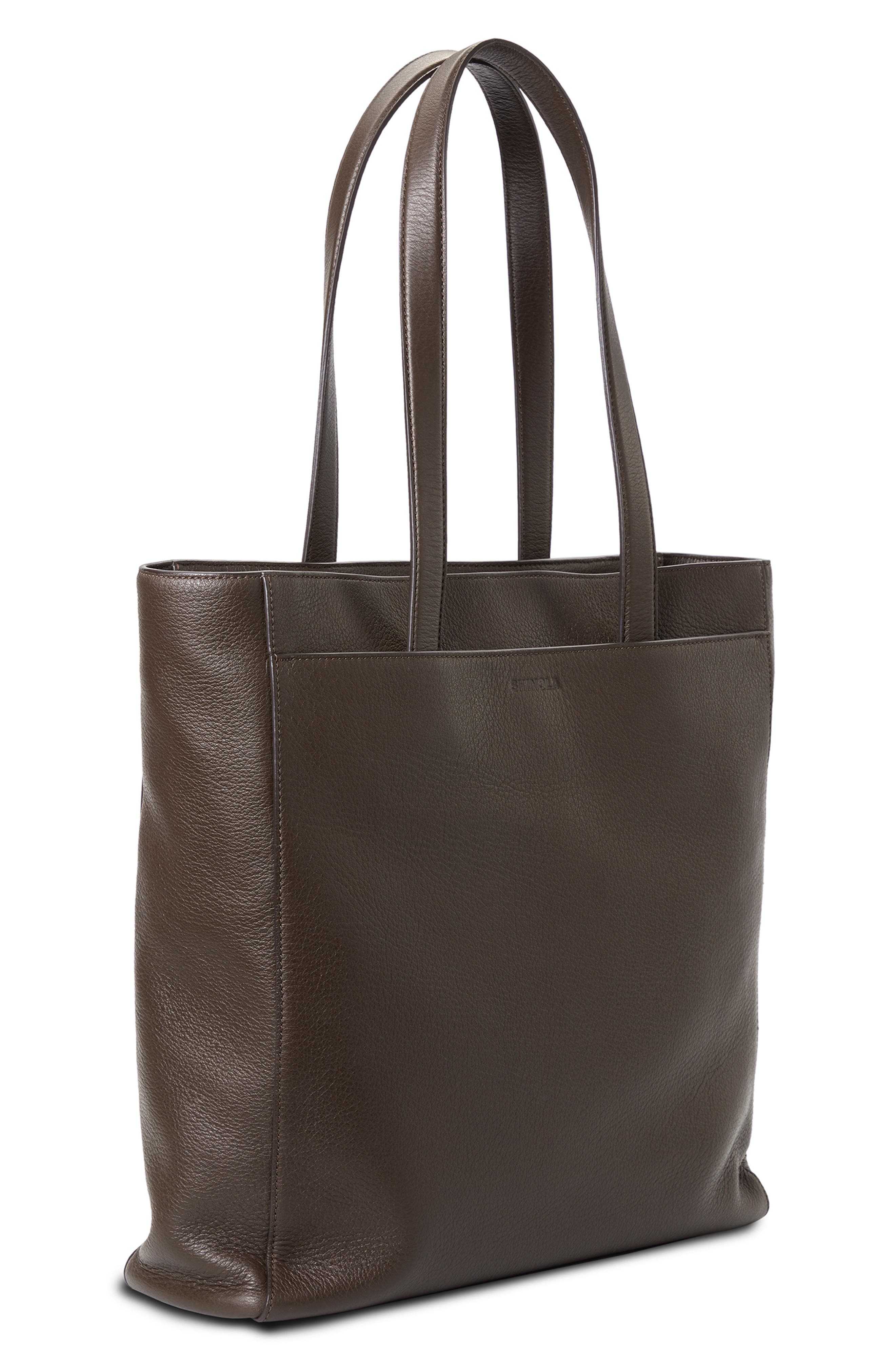 Canfield North-South Pebbled Leather Tote, Alternate, color, ESPRESSO