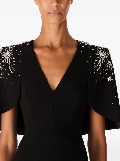 Jenny Packham Zeya Sequin-embellished Midi Dress In Black