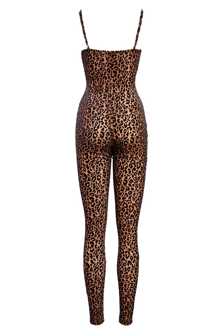 Sleeveless Bustier Jumpsuit, Alternate, color, LEOPARD CAMEL