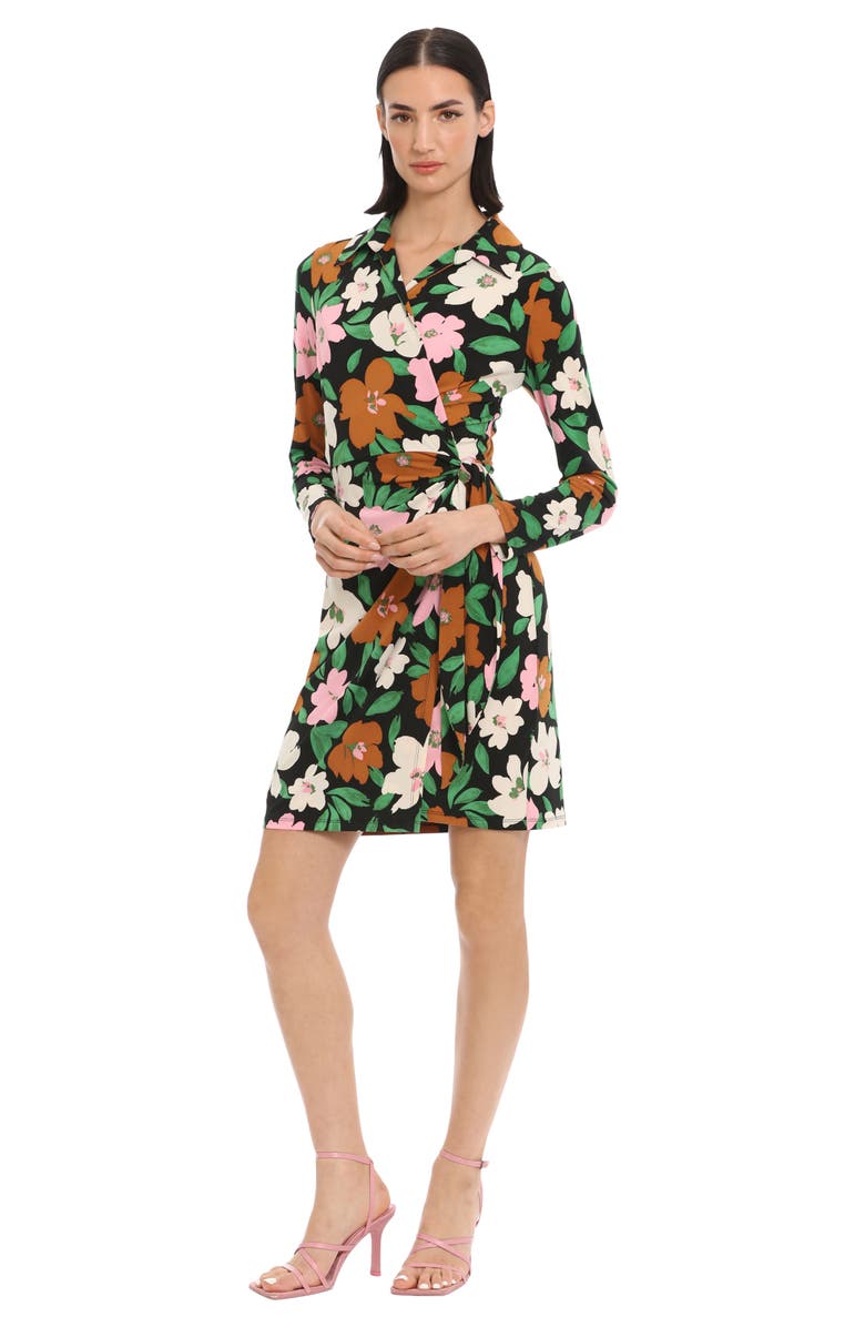 DONNA MORGAN FOR MAGGY Floral Long Sleeve Matte Jersey Shirtdress, Alternate, color, 