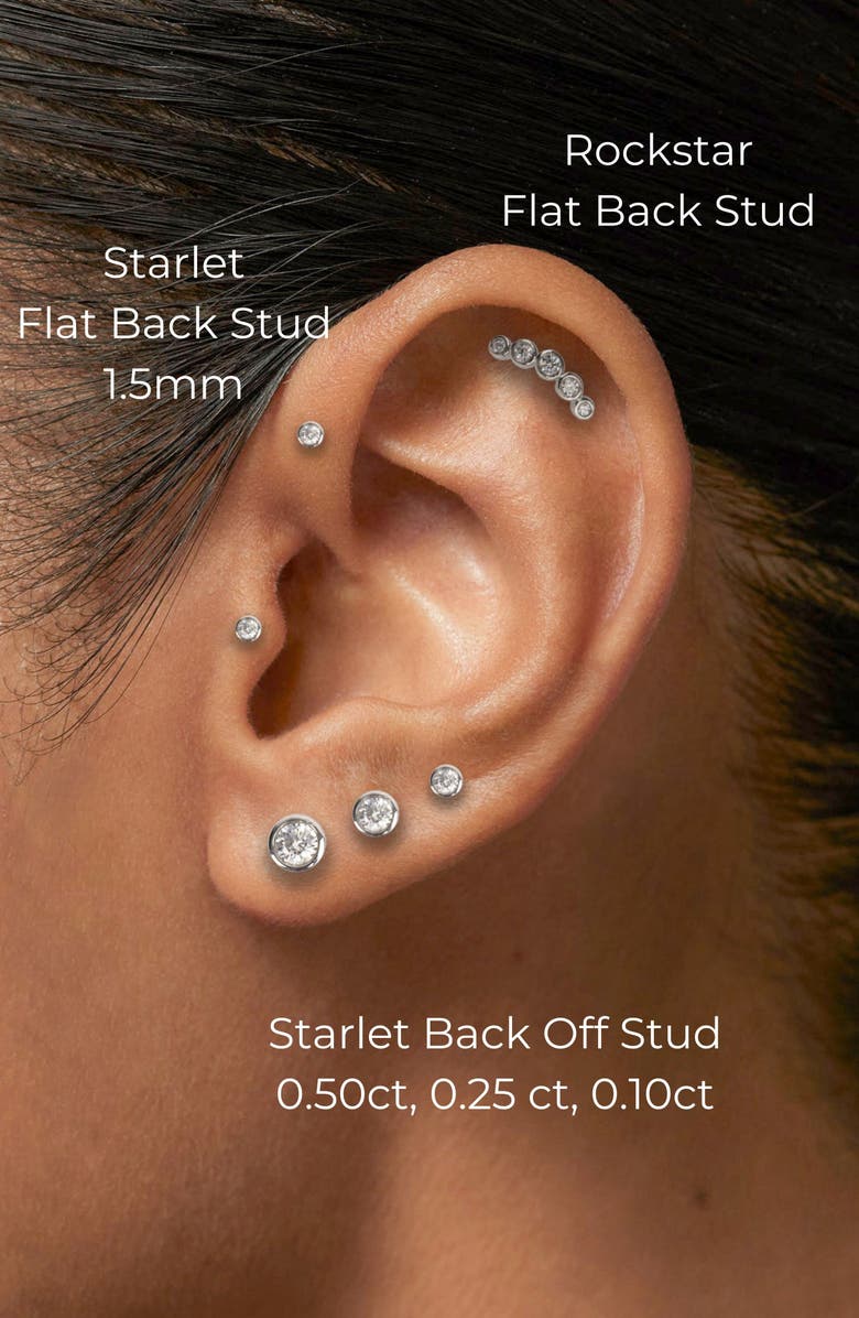 Seed2Stone The Starlet Flat Back Stud, Alternate, color, White Gold