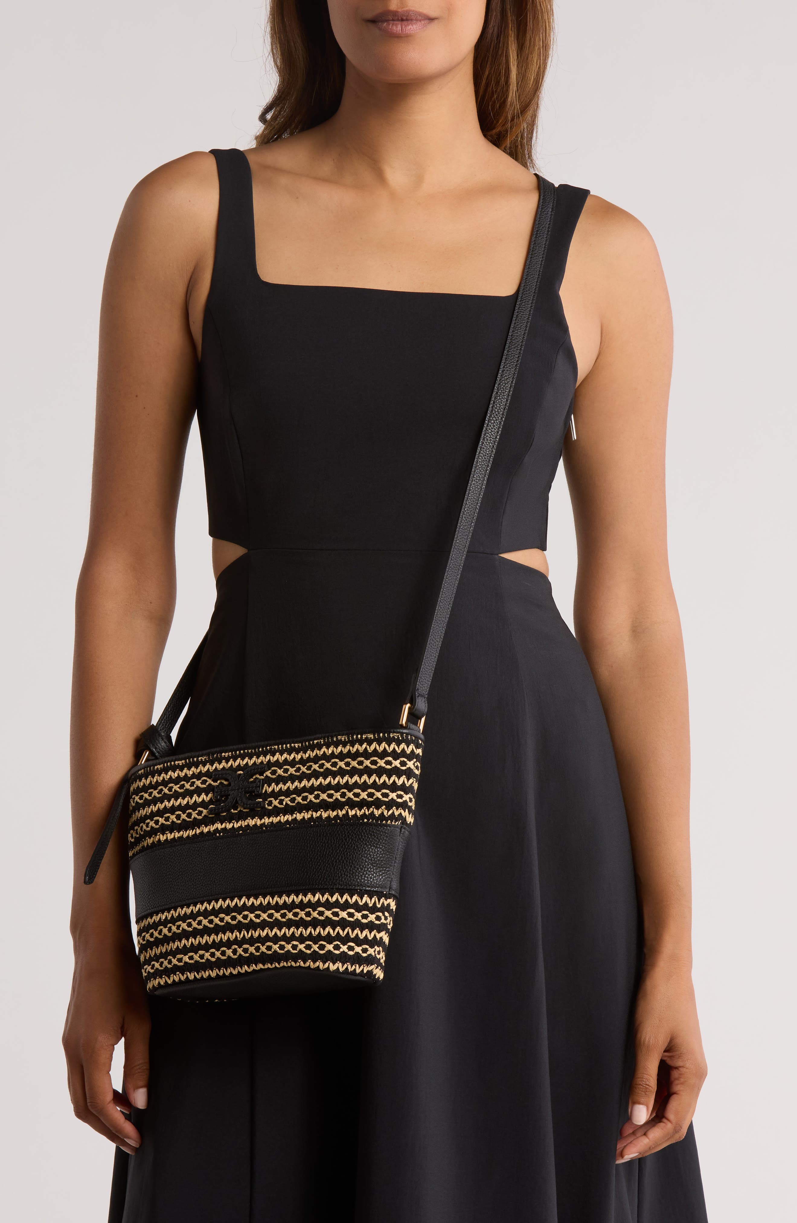 Sam Edelman Khiara Espadrille Fan Crossbody Bag, Alternate, color, Black