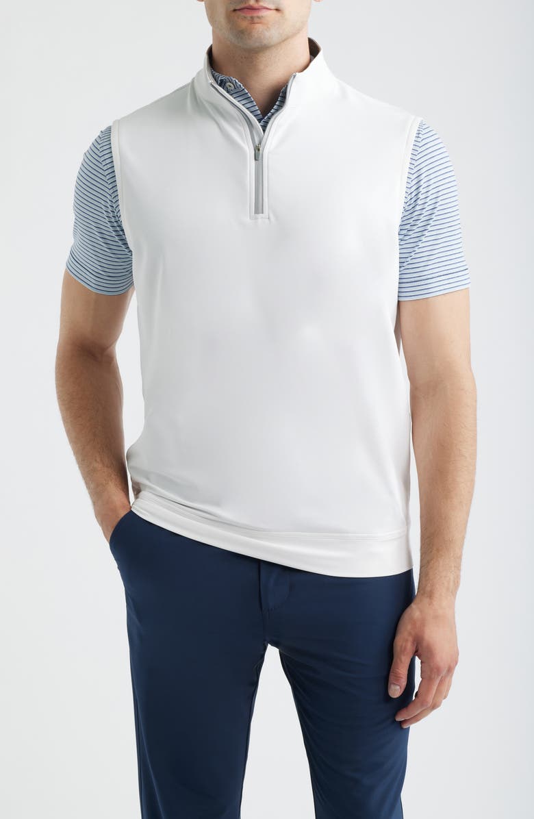 Peter Millar Galway Performance Quarter Zip Vest, Main, color, White