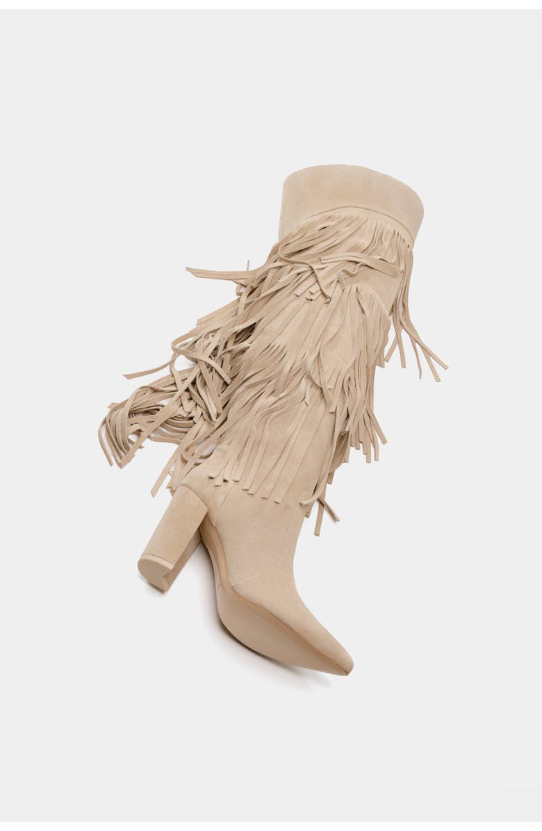 Dante Fringe Leather Tall Boots Vespa, Alternate, color, Beige