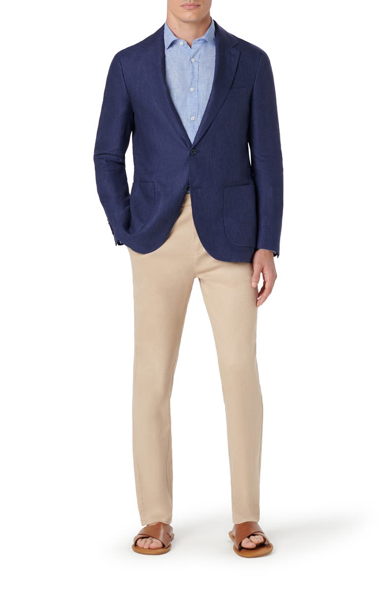 Bugatchi Linen Blazer, Alternate, color, Navy