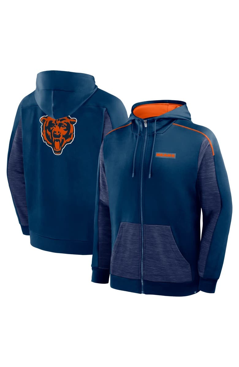 FANATICS Men's Fanatics Navy Chicago Bears Checkdown Pass Full-Zip Hoodie, Main, color, Navy
