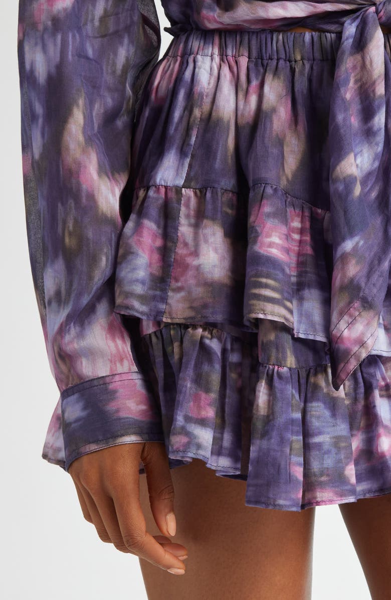 Isabel Marant Étoile Jocadia Tiered Cotton Skort, Alternate, color, Purple/ Lilac