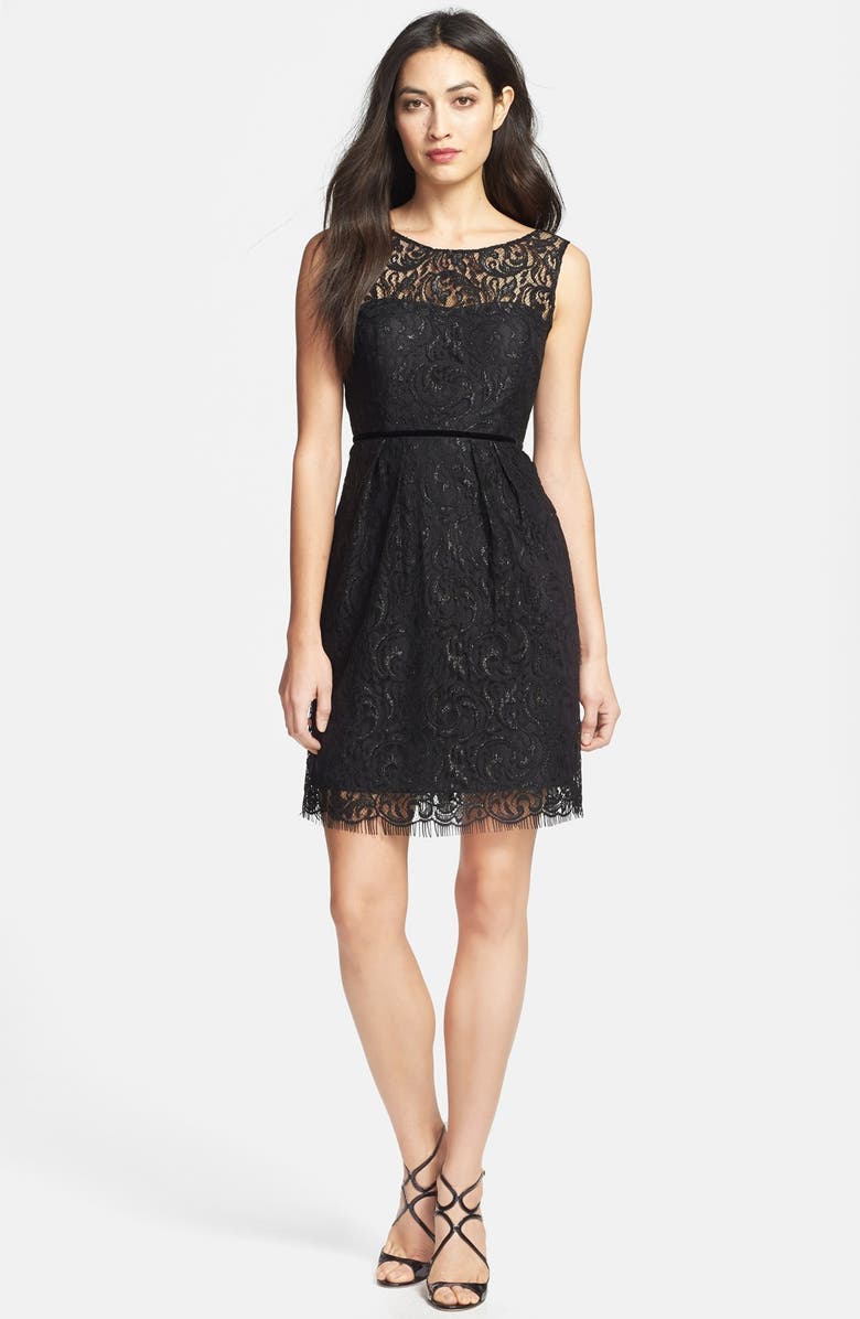 Jenny Yoo Harlow Metallic Lace Sheath Dress, Alternate, color, 