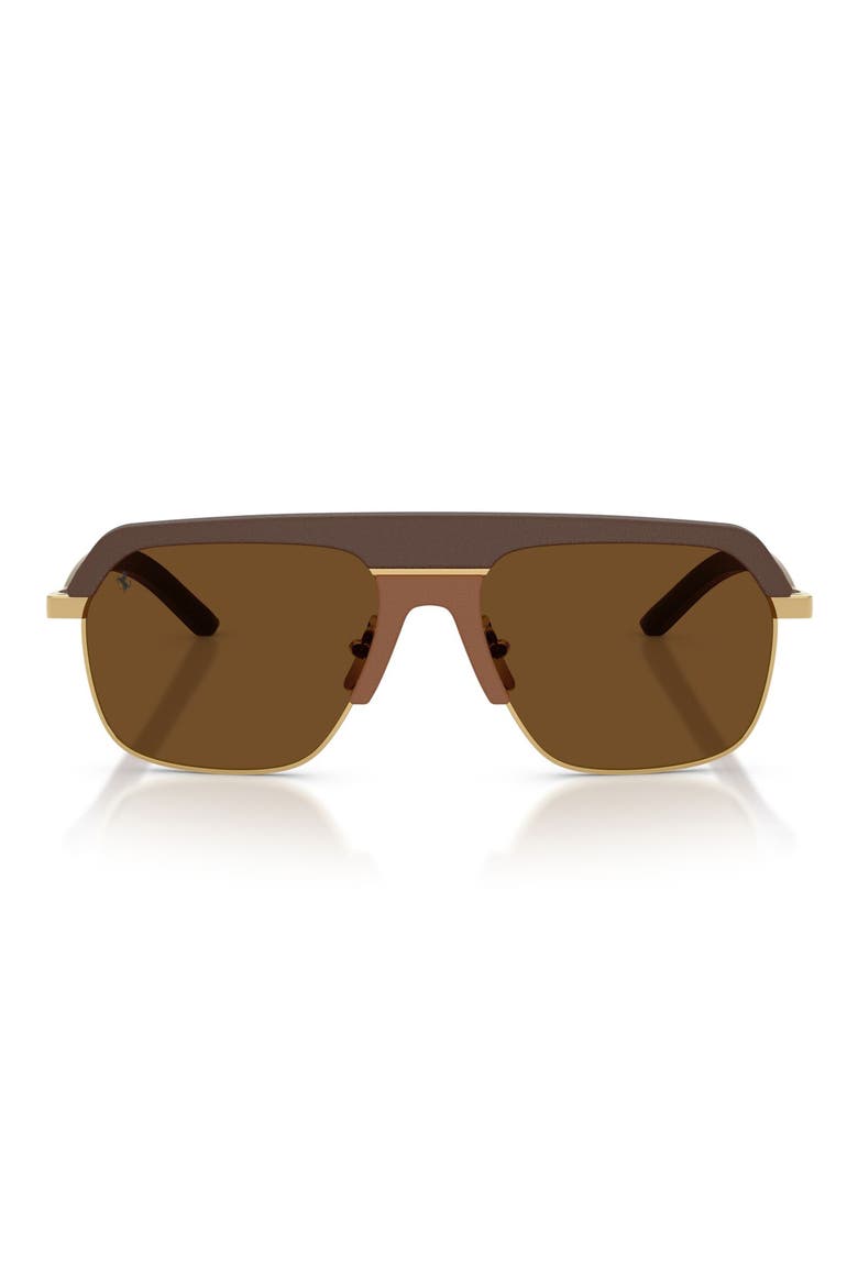 56mm Polarized Pillow Sunglasses, Main, color, MORETTO / BROWN POLAR