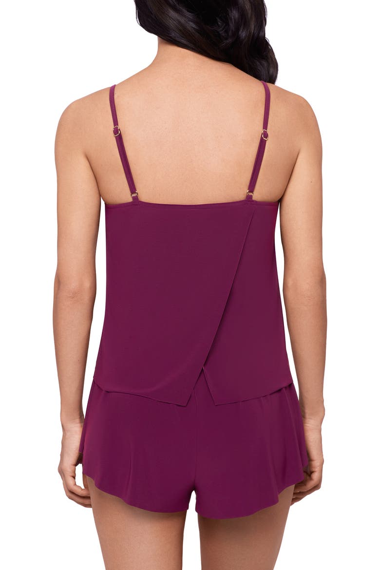 Mila One-Piece Romper Swimsuit, Alternate, color, BOYSENBERRY