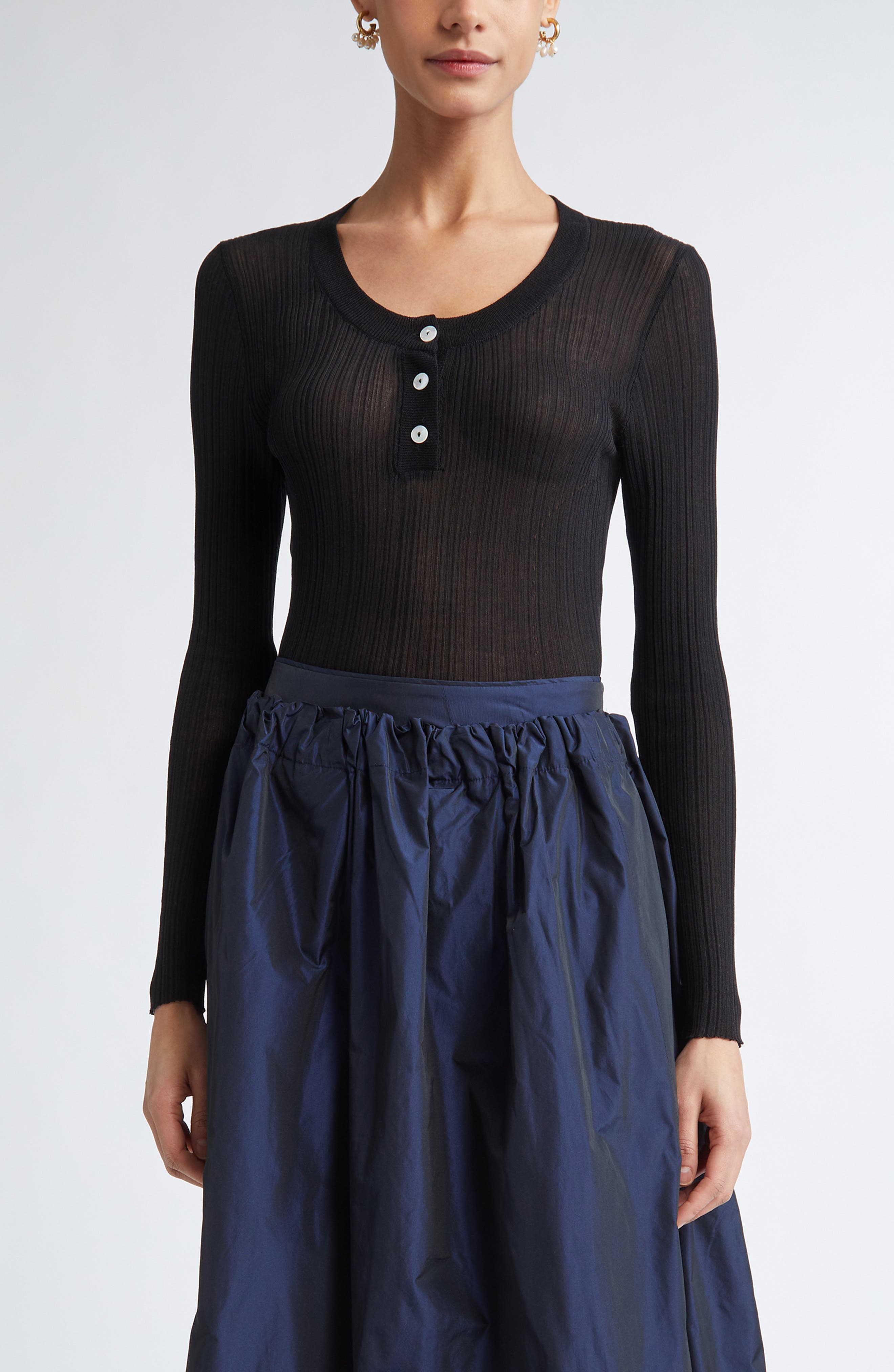 Keep Close Cotton & Silk Rib Henley