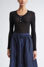 NACKIYÈ Keep Close Cotton & Silk Rib Henley