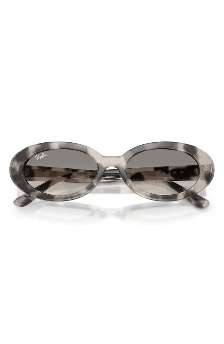 Ray-Ban 54mm Gradient Oval Sunglasses, Alternate, color, Opal Grey Havana / Clear Grey