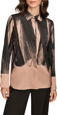 Donna Karan New York Print Satin Blouse