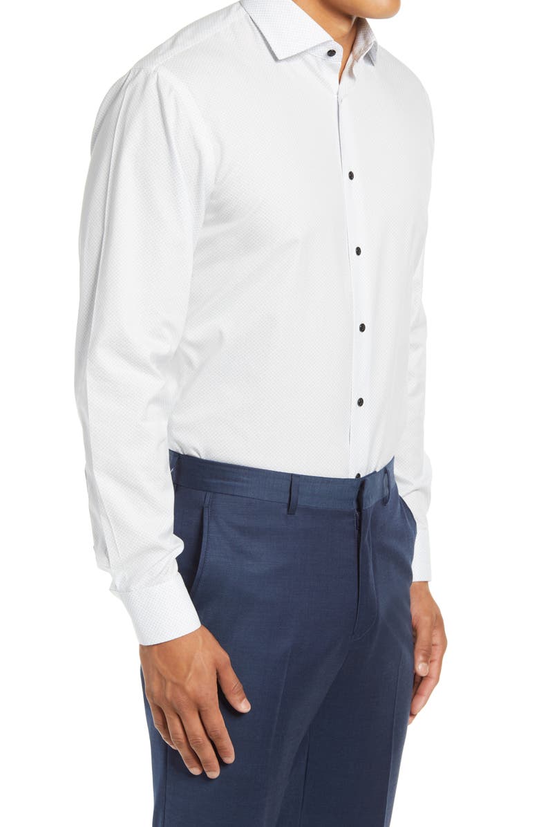 Nordstrom Trim Fit Non-Iron Stretch Dress Shirt, Alternate, color, 