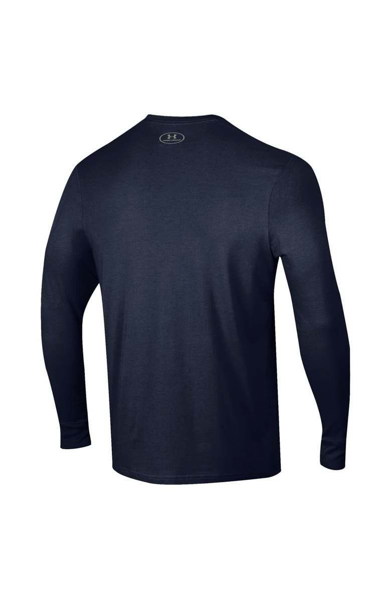 Under Armour Men's Under Armour  Navy Navy Midshipmen Distressed Jolly Rogers Performance Long Sleeve T-Shirt, Alternate, color, 